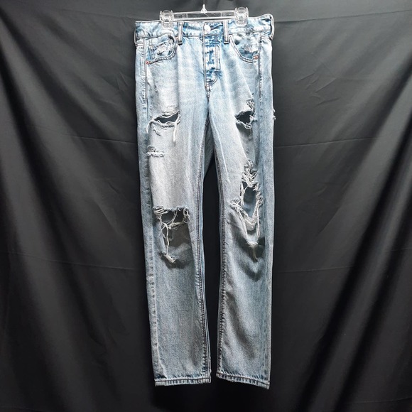 American Eagle Tom Girl Distressed Jeans Size 6 - Picture 1 of 8